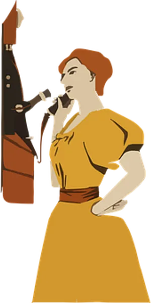 Retro Singer Animated Illustration PNG image