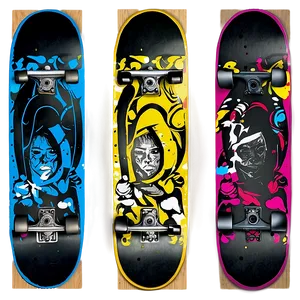 Retro Skateboard Deck Graphic Png 12 PNG image