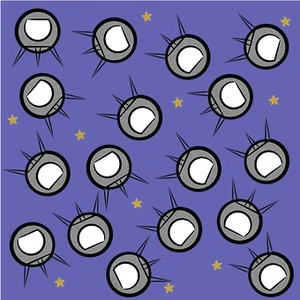 Retro Spacecraft Pattern PNG