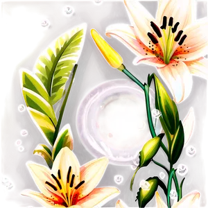 Retro Style Lilies PNG 06282024 PNG