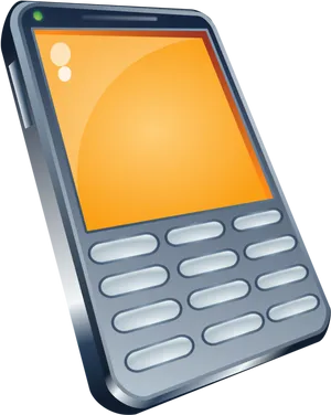 Retro Style Mobile Phone Illustration PNG image