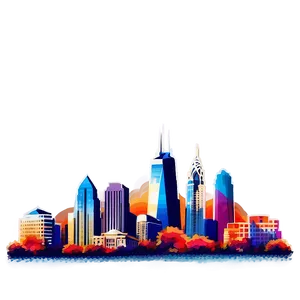 Retro Style Philadelphia Skyline Png 3 PNG image