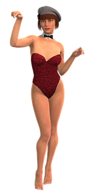 Retro Style3 D Model Pose PNG image