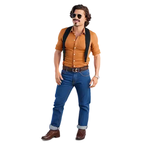 Retro Styled Cool Guy PNG Uwh PNG