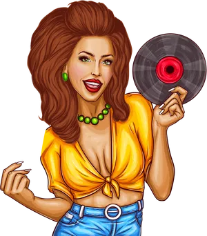 Retro Styled D Jwith Vinyl PNG