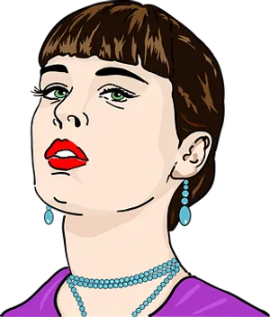 Retro Styled Woman Illustration PNG image