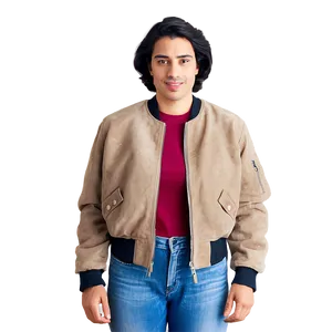 Retro Suede Bomber Jacket Png 06282024 PNG image