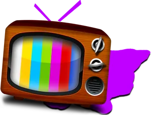 Retro T V Iconwith Color Bars PNG image