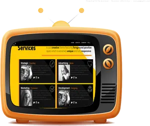 Retro T V Web Design Concept PNG