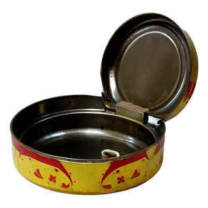 Retro Tin Ashtray PNG 06262024