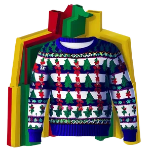 Retro Ugly Christmas Sweater PNG 06122024