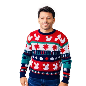 Retro Ugly Christmas Sweater PNG 46
