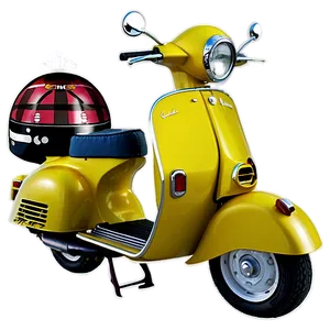 Retro Vespa With Helmet Png 06252024 PNG image