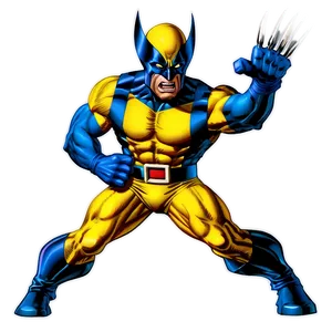 Retro Wolverine Costume Png Vlv PNG image