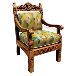 Retro Wooden Armchair Png Jcy83 PNG image