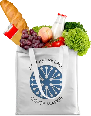 Reusable Grocery Bag Fullof Fresh Produce PNG image