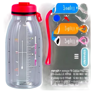 Reusable Water Bottle With Measurements PNG 06282024