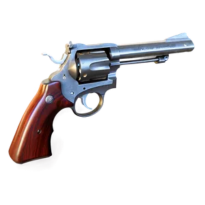 Revolver On Wooden Table PNG 72