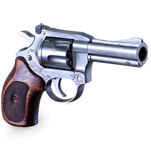 Revolver On Wooden Table PNG 81