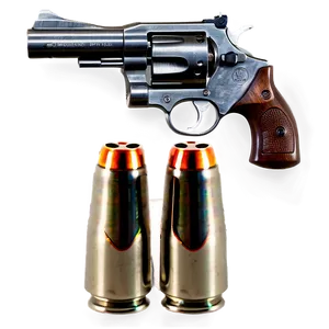 Revolver With Bullets PNG 05242024