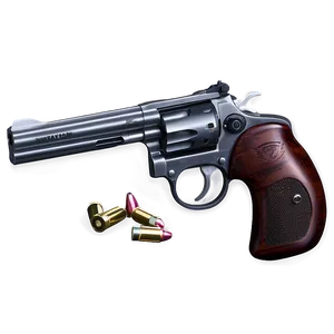 Revolver With Bullets PNG 84