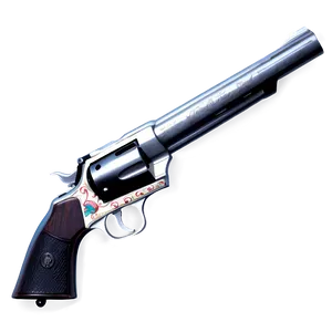 Revolver With Rose Motif PNG 05242024