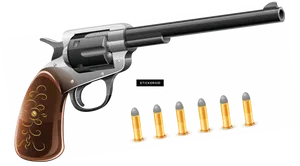 Revolverand Bullets Illustration PNG image