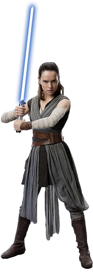 Rey_with_ Lightsaber_ Star Wars PNG image