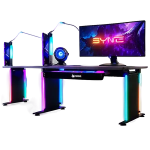 Rgb Lighting Gaming Desk PNG 06212024