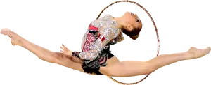 Rhythmic Gymnast Backbendwith Hoop PNG image