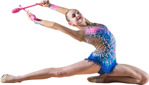 Rhythmic Gymnast Clubs Performance PNG image