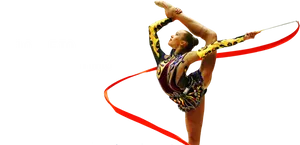 Rhythmic Gymnast Performingwith Ribbon PNG image