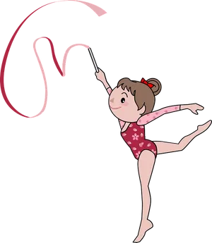 Rhythmic Gymnast With Ribbon PNG image