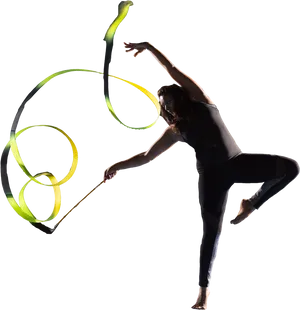 Rhythmic Gymnast With Ribbon Dance PNG image
