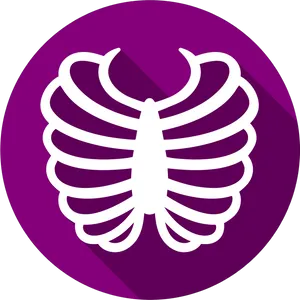 Ribcage Icon Purple Background PNG image