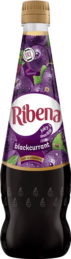 Ribena Blackcurrant Juice Bottle PNG image