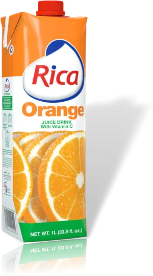 Rica Orange Juice Drink Carton PNG