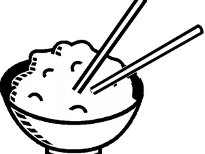 Rice Bowl With Chopsticks Clipart PNG image