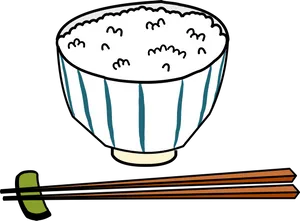 Rice Bowland Chopsticks PNG image