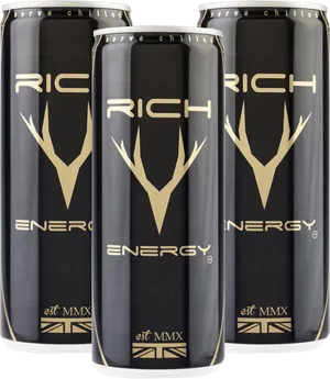 Rich Energy Drink Cans PNG image