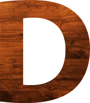 Rich Mahogany Wood Texturewith Cutout Letter D PNG image