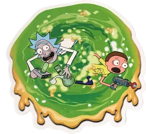 Rickand Morty Portal Escape Sticker PNG image