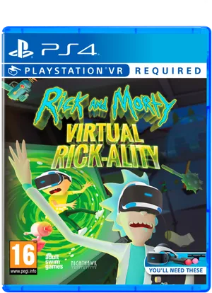 Rickand Morty Virtual Rickality P S4 V R Game Cover PNG image