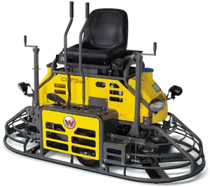 Ride On Trowel Machine Yellow PNG image