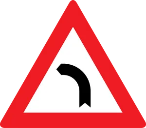 Right Curve Road Sign PNG image