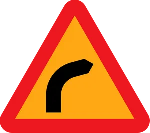 Right Curve Warning Sign PNG
