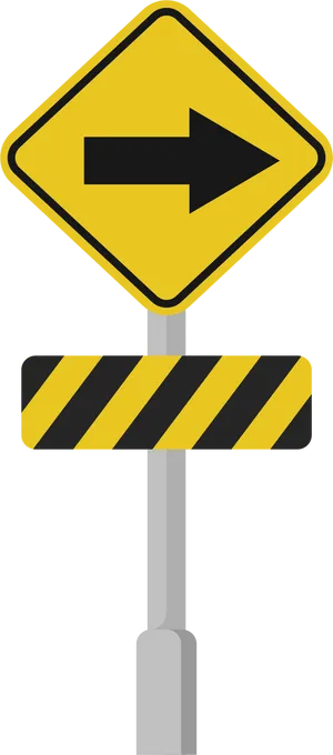 Right Turn Arrow Road Sign PNG image