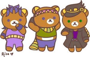 Rilakkuma_ Characters_ Costumed_ Illustration PNG image