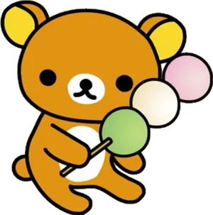 Rilakkuma Holding Dango Sticks PNG