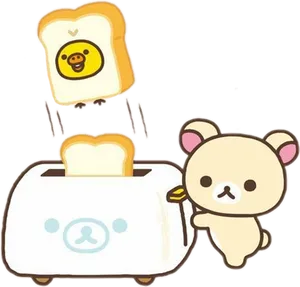 Rilakkuma Toasterand Toast PNG image